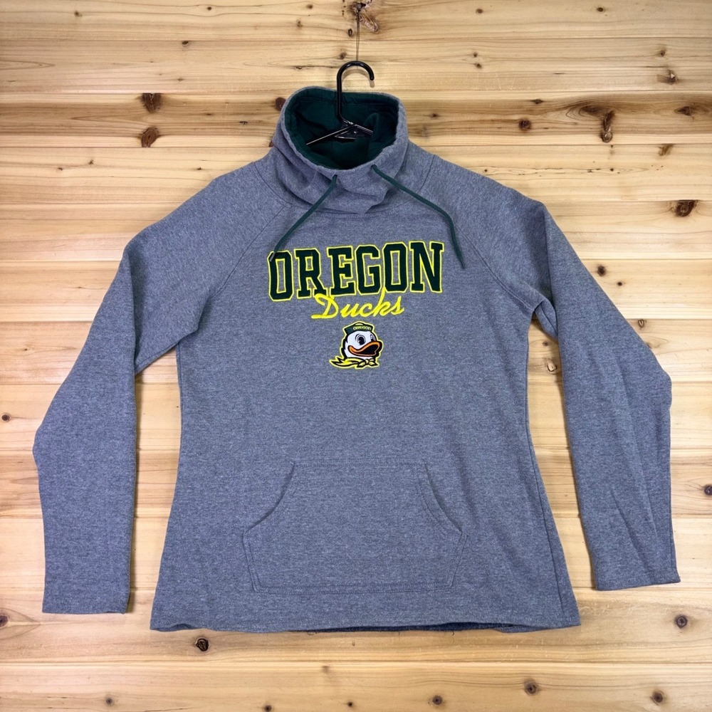 Colosseum NCAA Oregon Ducks Sweater Womens Medium Gray Cowl Neck Sweatshirt